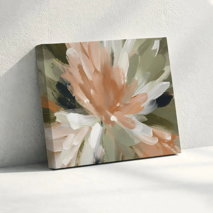 Abstract Floral Canvas Wall Art | Modern Brushstroke Flower Painting | Premium Thick Gallery Wrap Canvas | Living Room & Bedroom Home Decor Gift