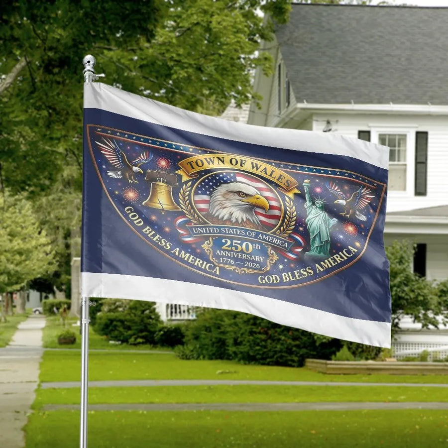 USA 250th Anniversary Flag | Patriotic Eagle & Liberty Bell Design | Premium Double Sided Polyester | God Bless America Yard Decor Gift