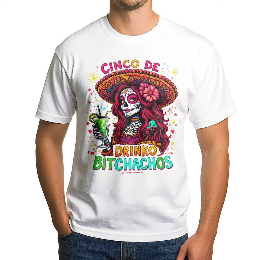 Cinco De Drinko T-Shirt | Funny Mexican Party Sweatshirt with Sugar Skull | Soft Cotton-Poly Blend | Cinco de Mayo Fiesta Gift for Men & Women