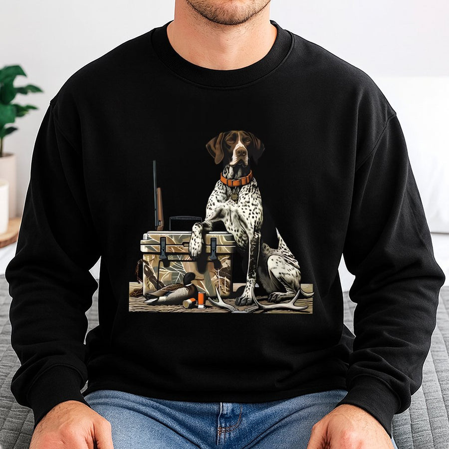 German Shorthaired Pointer Sweatshirt | Duck Hunting Dog Graphic | Premium Cotton Blend | Gift for Hunter and Outdoorsman