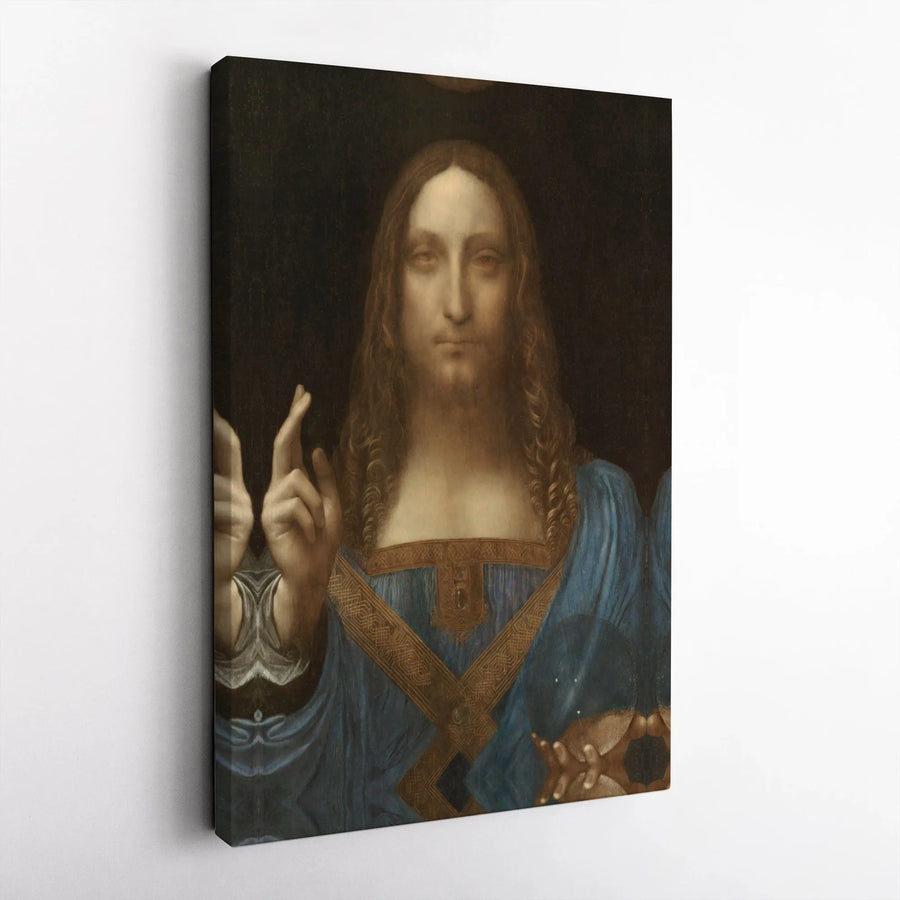 Salvator Mundi Canvas Print | Leonardo da Vinci Renaissance Wall Art | Premium Gallery Wrapped Canvas | Religious Decor for Home or Office Gift