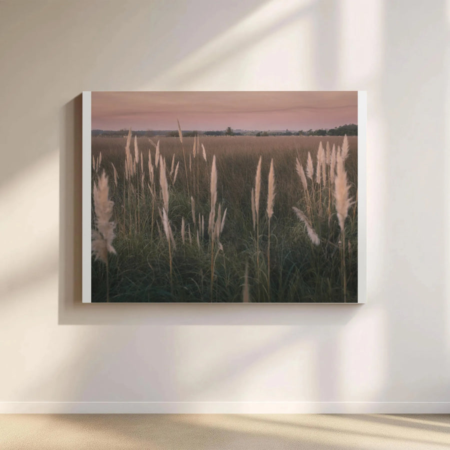 Pampas Grass Canvas Wall Art | Boho Sunset Meadow Photography | Premium Gallery Wrapped Canvas | Modern Farmhouse Decor Gift