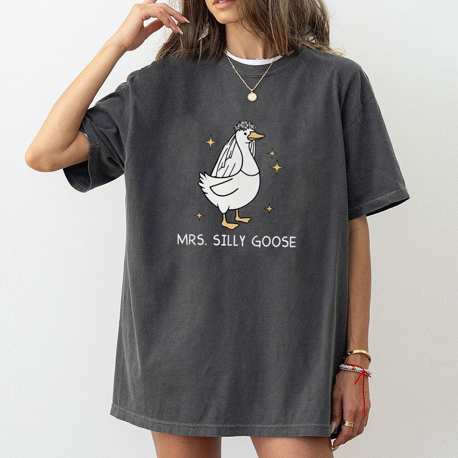 Mrs. Silly Goose Bride T-Shirt | Funny Wedding Engagement Gift | Premium Soft Cotton | Newlywed Apparel for Future Mrs