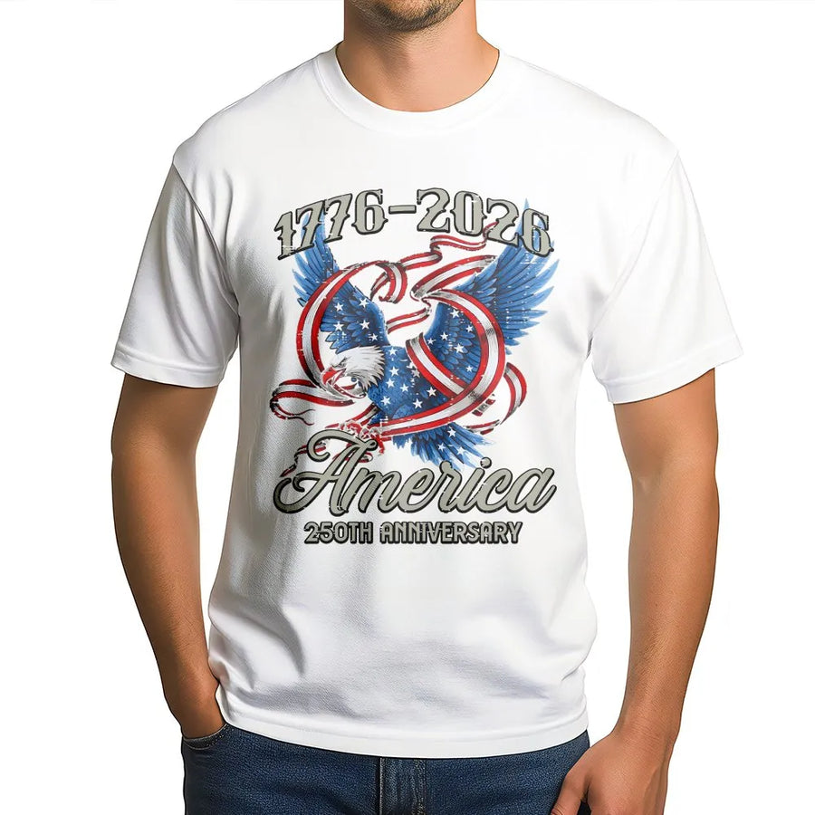 America 250th Anniversary T-Shirt | Patriotic Eagle & Flag Design 1776-2026 | Soft Cotton Blend | Collector's Gift for Men & Women