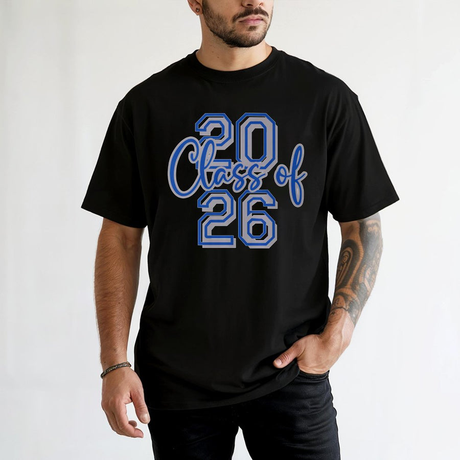 Class of 2026 T-Shirt | Varsity Number Design | 100% Cotton Premium Tee | Graduation Senior Year Gift for High School or College Students