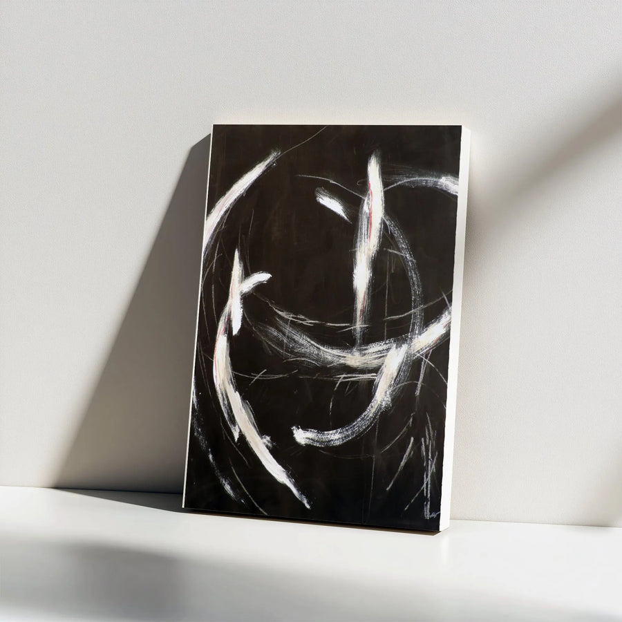 Minimalist Zen Canvas Art | Abstract Black and White Brush Stroke Painting | Premium Gallery Wrap Print | Modern Home Decor Gift