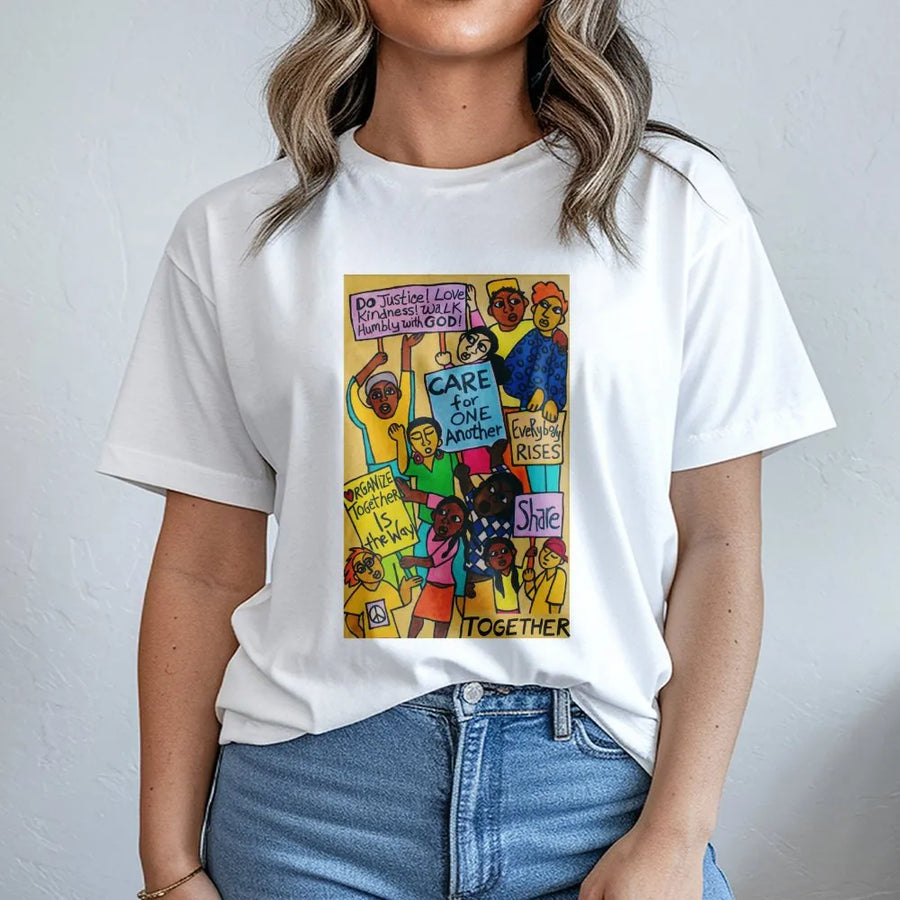 Social Justice T-Shirt | Kindness Equality Rally Illustration | 100% Soft Cotton Tee | Premium Human Rights Activism Gift for Men and Women