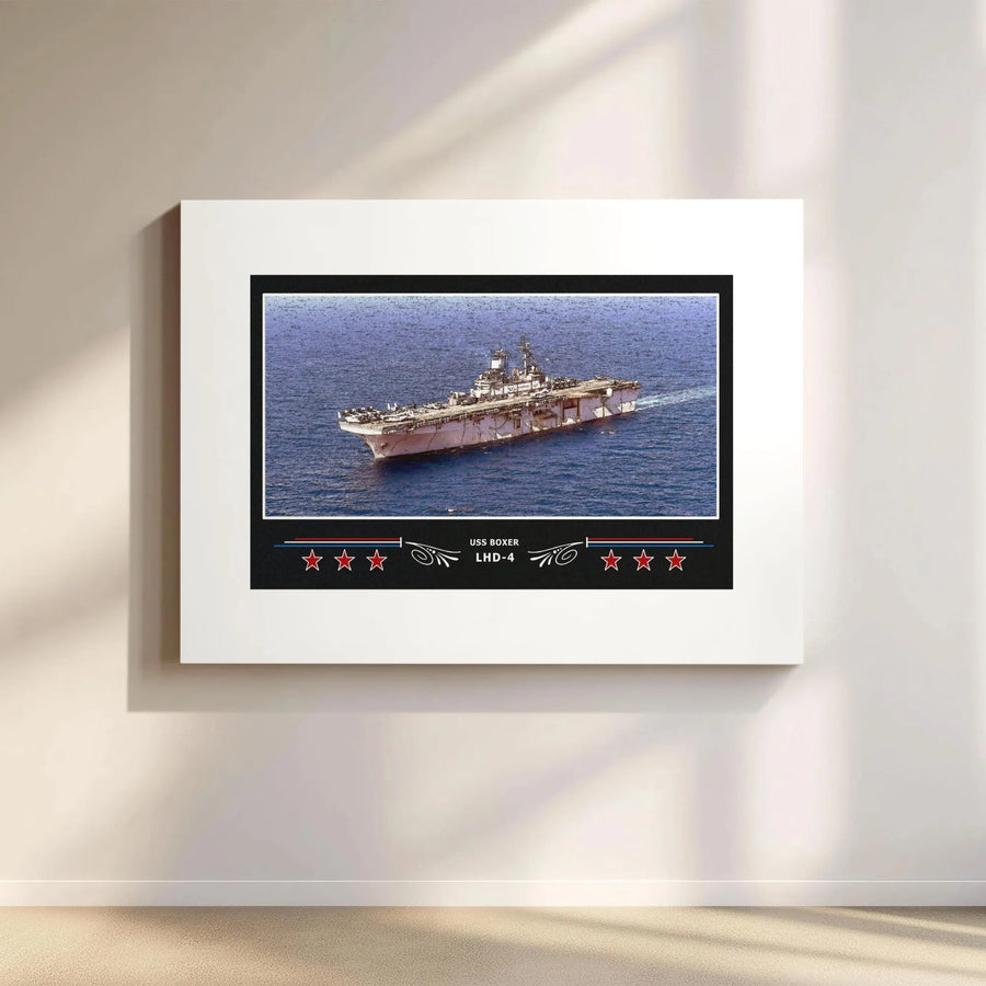 USS Boxer LHD-4 Canvas Print | US Navy Wasp-class Ship Artwork | Premium Gallery-Wrapped Wall Decor | Military Gift for Veterans & Sailors