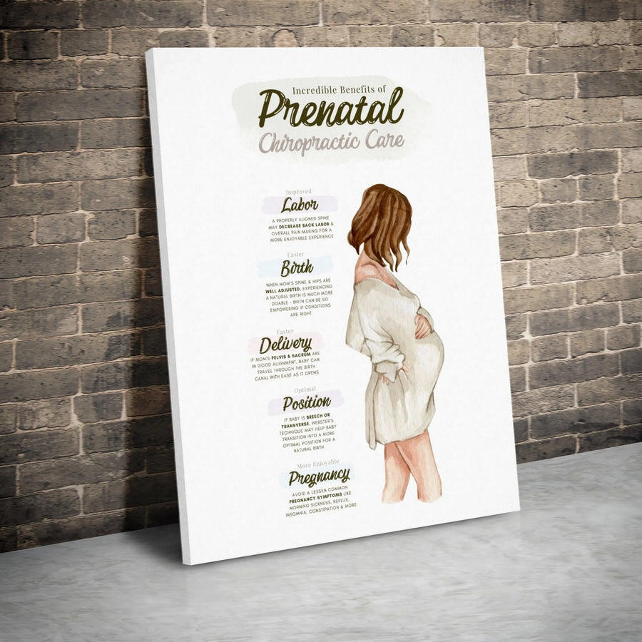 Prenatal Chiropractic Care Canvas | Educational Pregnancy Wellness Wall Art | Premium 1.25" Gallery Wrap | Chiropractor Office Decor Gift