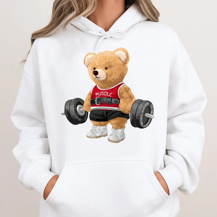 Weightlifting Bear Gym Shirt | Funny Teddy Bear Workout Graphic Tee | Soft Cotton Fitness Apparel | Gift for Powerlifter and Bodybuilder