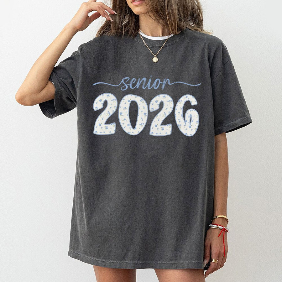 Senior 2026 T-Shirt | Floral Retro Graduation Gift | Premium Soft Cotton Tee | High School College Student Senior Year Apparel