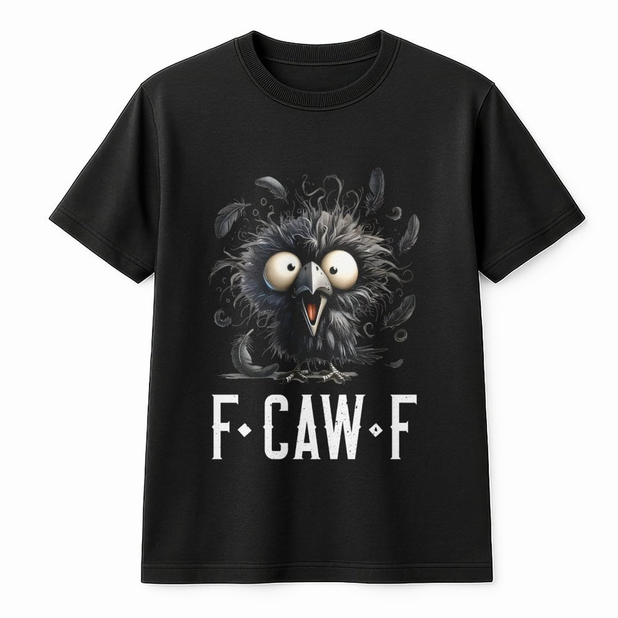 F-Caw-F Crow T-Shirt | Funny Gothic Raven Graphic Tee | 100% Soft Cotton Premium Quality | Gift for Bird Lovers and Goth Aesthetic Fans