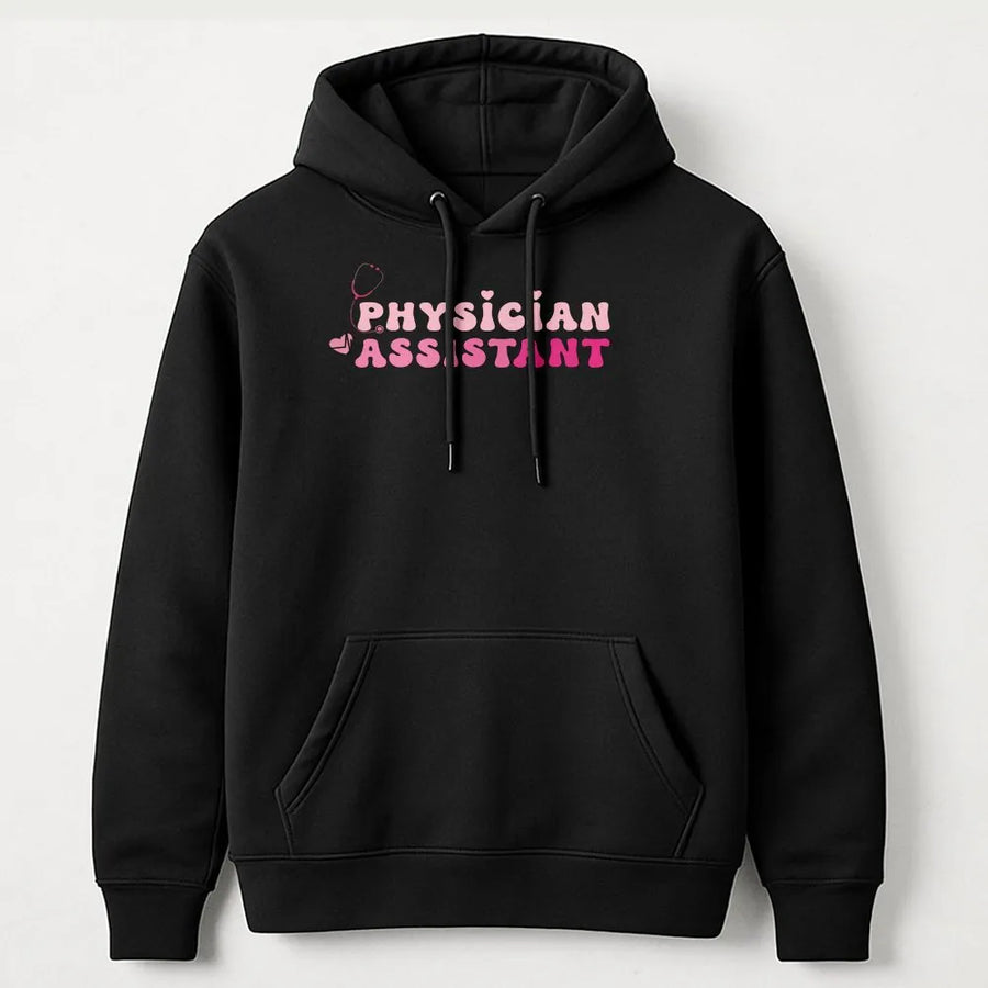 Physician Assistant Hoodie | Cute Stethoscope Heart Design | Premium Cotton Blend | Gift for PA Student Graduation or Medical Professional