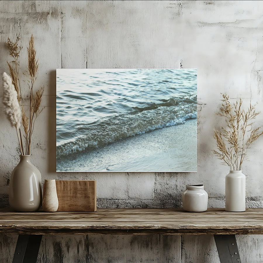 Ocean Waves Canvas Wall Art | Minimalist Coastal Photography | Premium Thick Wrap 1.25" Canvas | Modern Home Decor Gift
