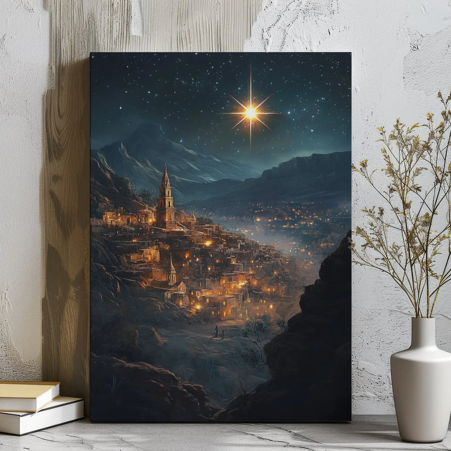 Star of Bethlehem Canvas Print | Nativity Scene Wall Art | Premium Gallery Wrap Decor | Religious Christmas Gift for Home