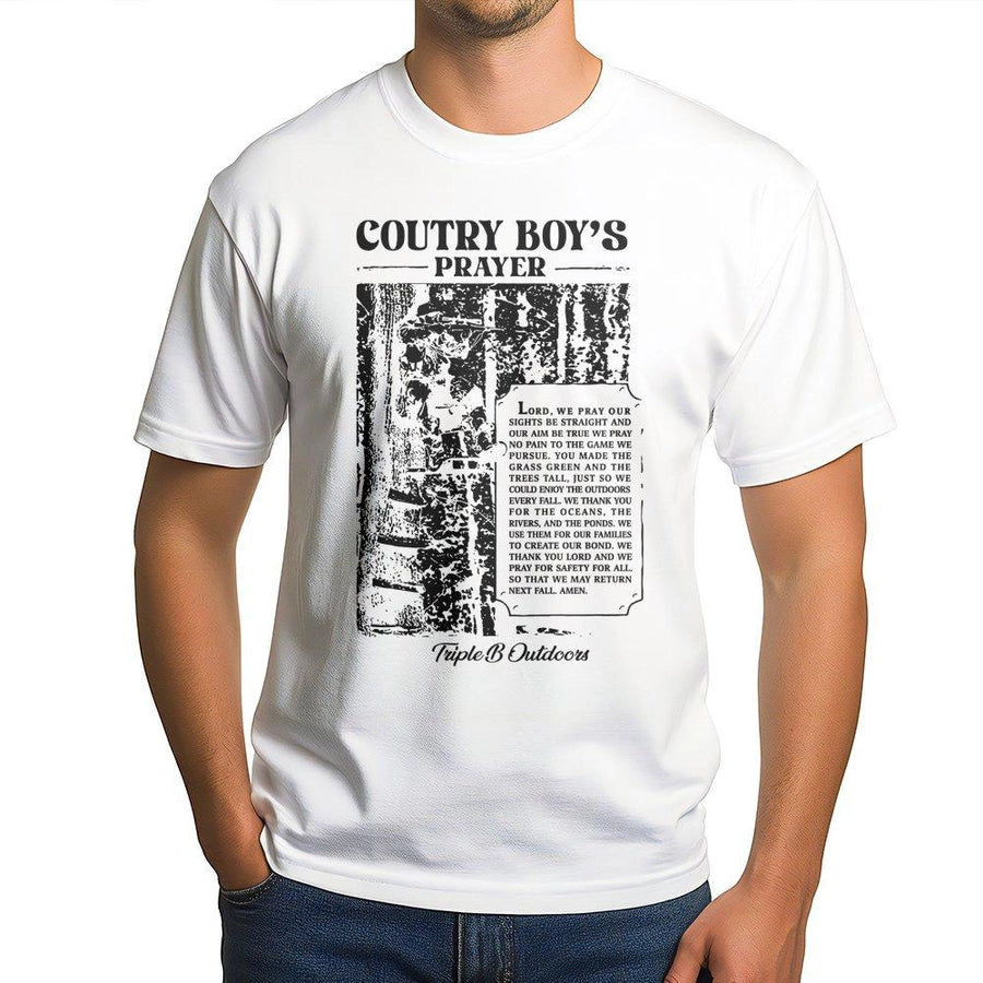 Country Boy Prayer T-Shirt | Hunting Enthusiast Graphic Design | Premium 100% Cotton Tee | Gift for Hunter and Outdoorsman