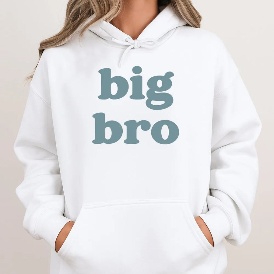 Promoted to Big Bro Hoodie | Vintage Retro Font Design | Premium Soft Cotton Tee | Funny Pregnancy Announcement Gift for Brother, Family Matching