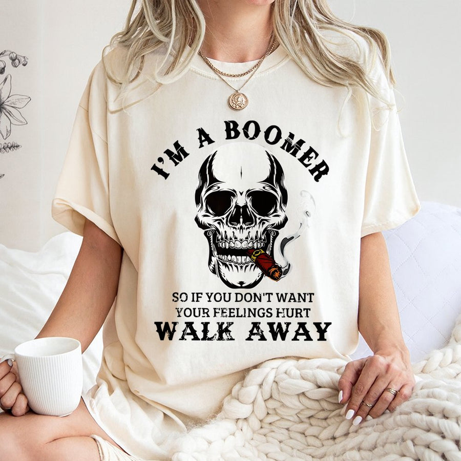 I'm A Boomer Skull T-Shirt | Funny Sarcastic Quote Graphic | 100% Cotton Premium Tee | Unique Gift for Dad, Grandpa or Boomer Generation