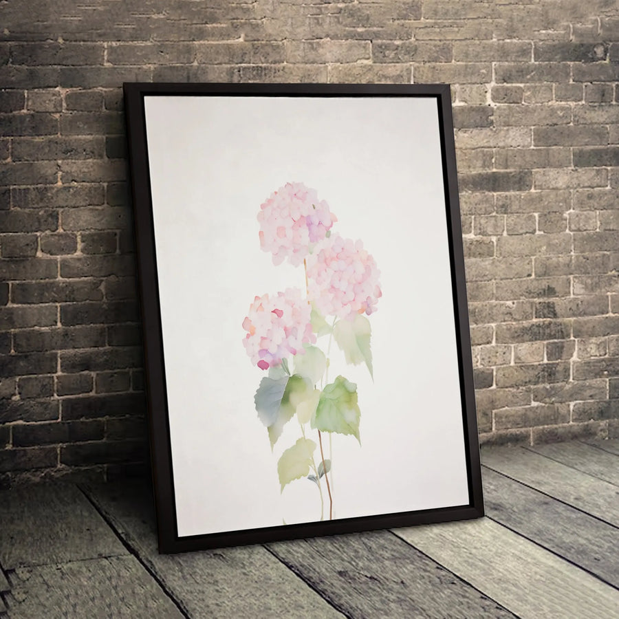 Pink Hydrangea Wall Art | Soft Watercolor Floral Canvas Print | Premium Gallery-Wrapped Decor | Botanical Gift for Her