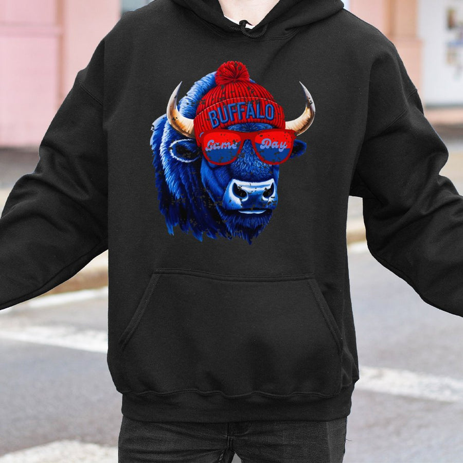 Buffalo Football Game Day Hoodie | Retro Bison Graphic Print | Cotton-Blend Premium Comfort | Unisex Gift For Fans