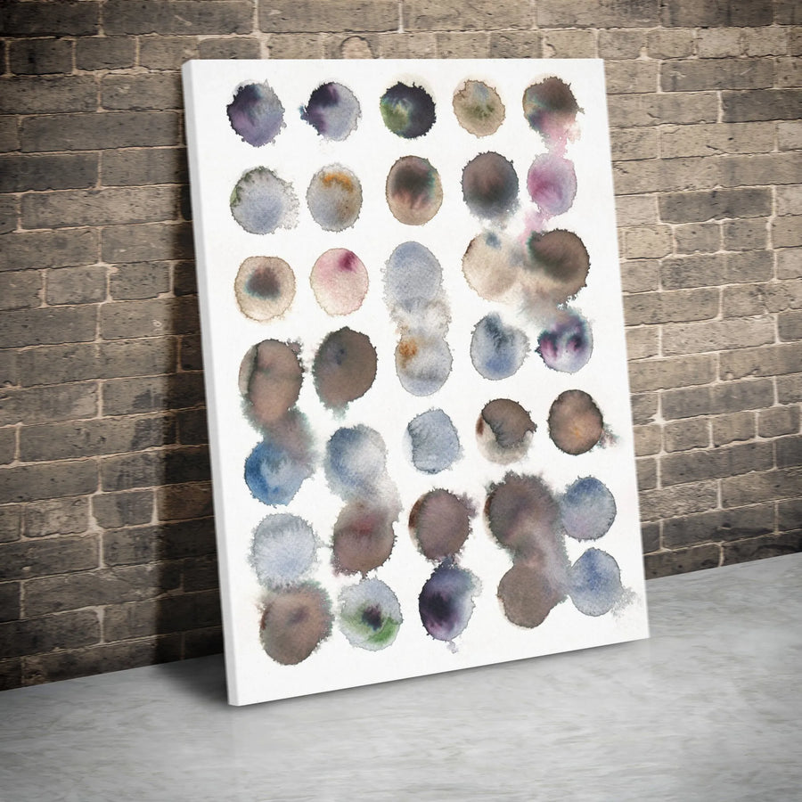 Abstract Watercolor Dots Canvas Wall Art | Minimalist Earthy Tone Polka Dot Print | Premium Thick Profile Canvas | Modern Home & Office Decor Gift