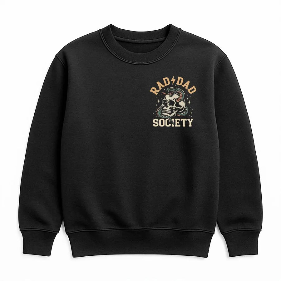 Rad Dad Sweatshirt | Vintage Tattoo Skull & Snake Graphic | Premium Cotton Blend Pullover | Unique Father's Day Gift for Men