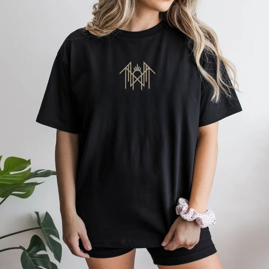 Geometric Sun T-Shirt | Minimalist Runic Symbol Graphic | Premium 100% Cotton | Unisex Spiritual Streetwear Gift