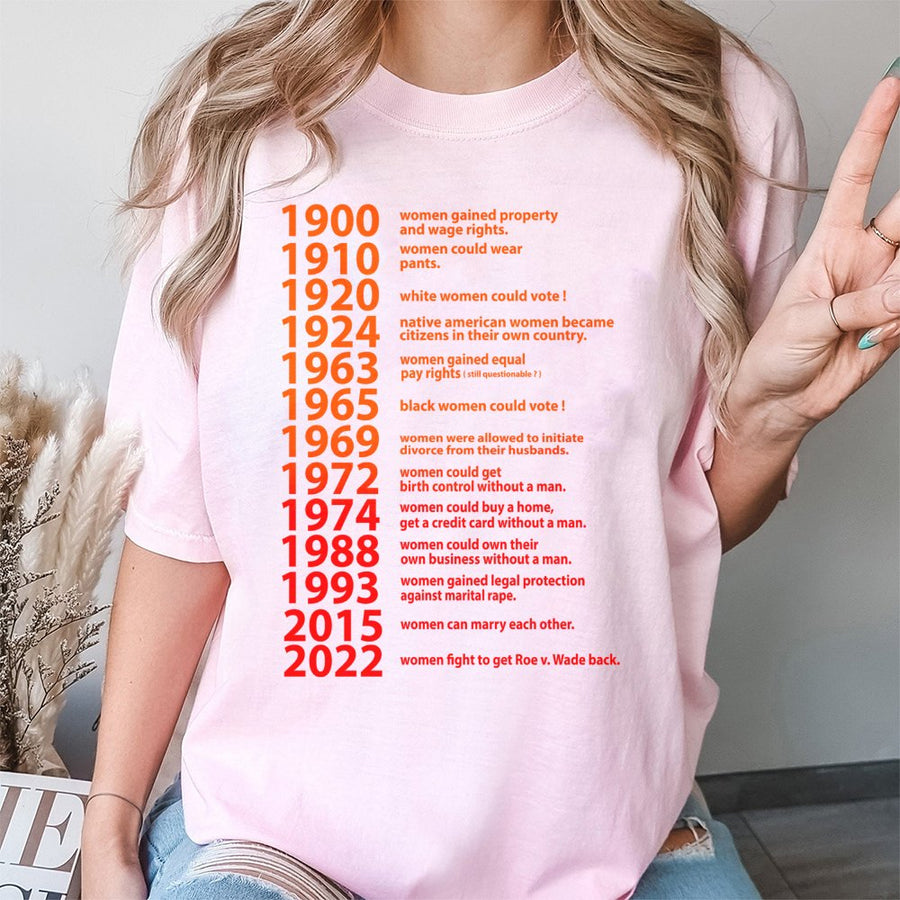 Feminist Timeline T-Shirt | History of Women's Rights Milestone Print | Premium Cotton Unisex Tee | Empowering Birthday Gift for Her