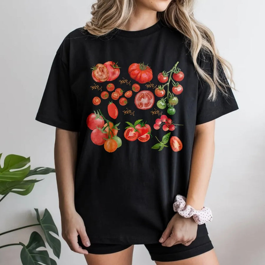 Tomato T-Shirt | Vintage Botanical Illustration | Soft Cotton Blend | Cottagecore Gardener Gift for Her