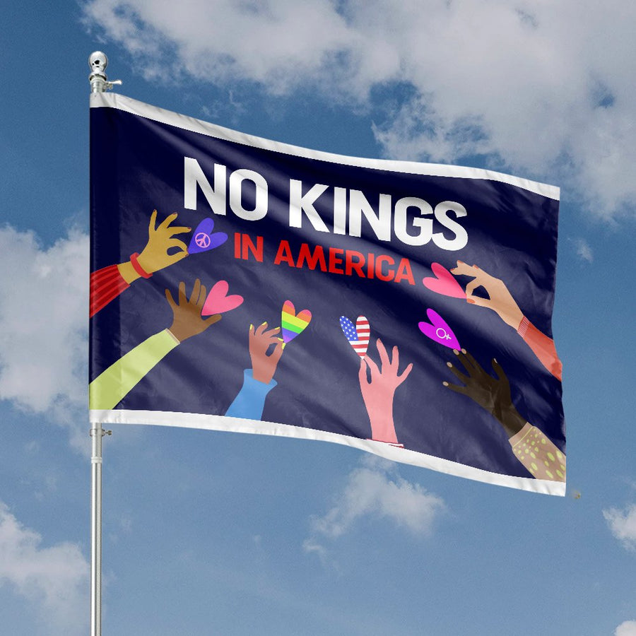 No Kings In America House Flag | Equality Garden Decor | Durable Premium Polyester | Social Justice Awareness Gift For Home