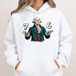 George Washington Hoodie | 1776 Patriotic Historical Graphic | Premium Cotton Blend | Funny American History Gift for History Buffs