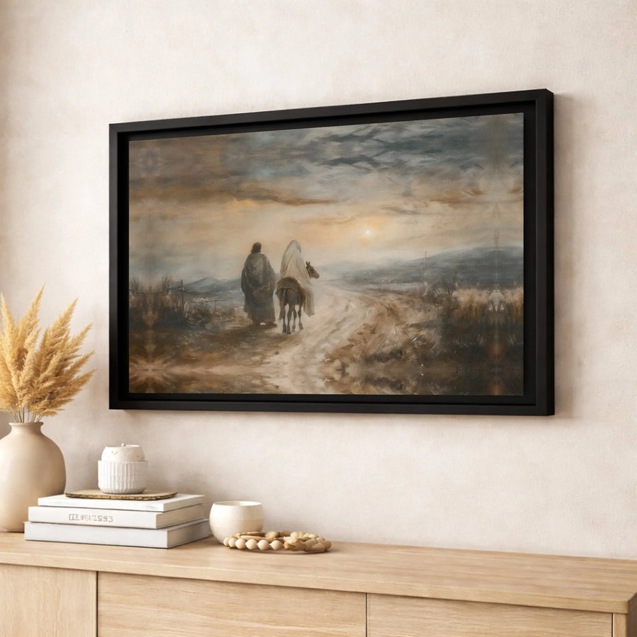 The Flight Into Egypt Canvas Print | Biblical Wall Art Painting | Premium Gallery Wrap Decor | Religious Home Gift for Christians