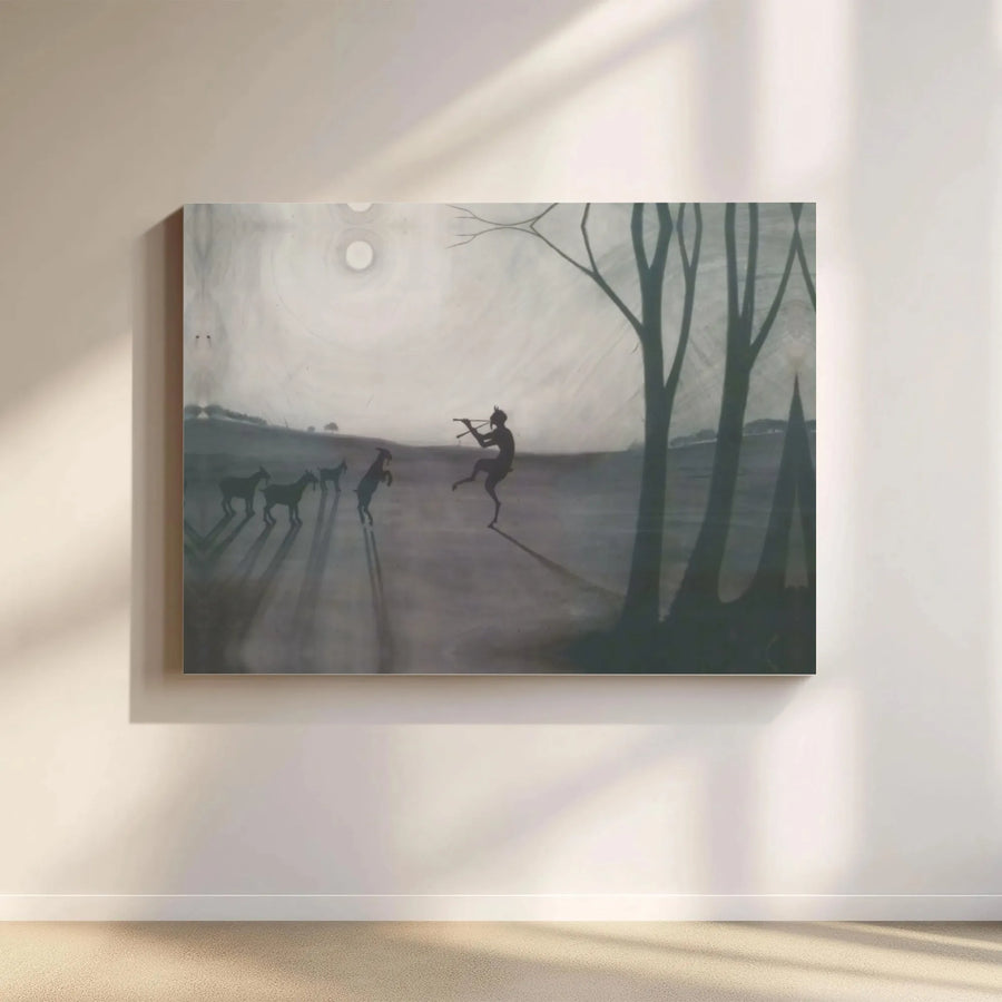 Dancing Faun Canvas Print | Mythical Forest Wall Art | 1.25 Inch Gallery Wrap | Greek Mythology Decor for Living Room