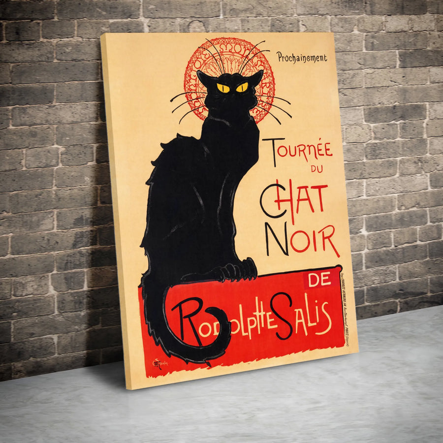 Le Chat Noir Canvas Print | Vintage French Poster by Théophile Steinlen | Premium Gallery Wrapped Art | Bohemian Home Decor Gift