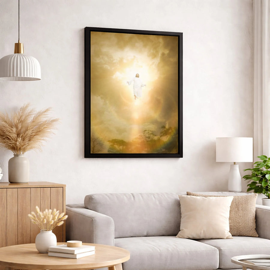 Ascension of Jesus Canvas Wall Art | Heavenly Light Religious Print | Premium Gallery-Wrapped Decor | Christian Spiritual Gift for Home or Church