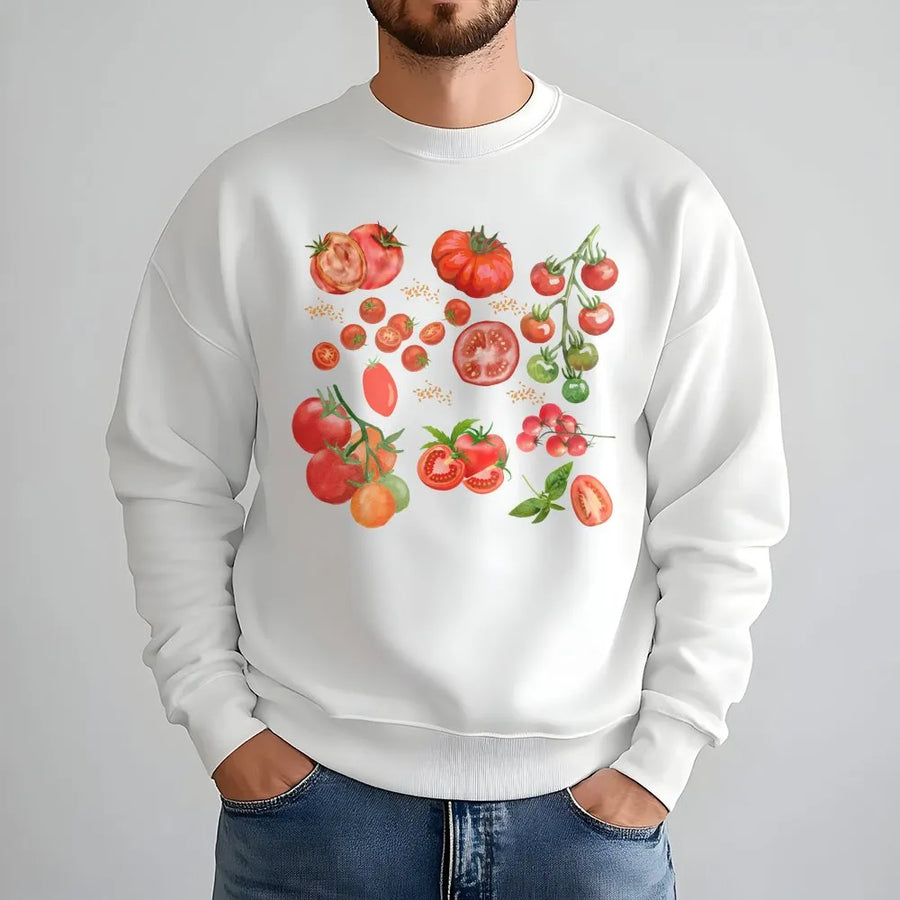 Tomato Sweatshirt | Vintage Botanical Illustration | Soft Cotton Blend | Cottagecore Gardener Gift for Her