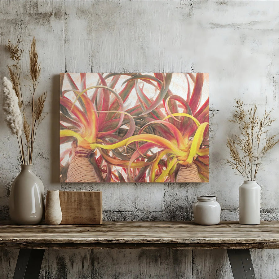 Succulent Tree Canvas Wall Art | Abstract Desert Plant Painting | Premium Gallery Quality Print | Gift for Plant Lover & Home Decor