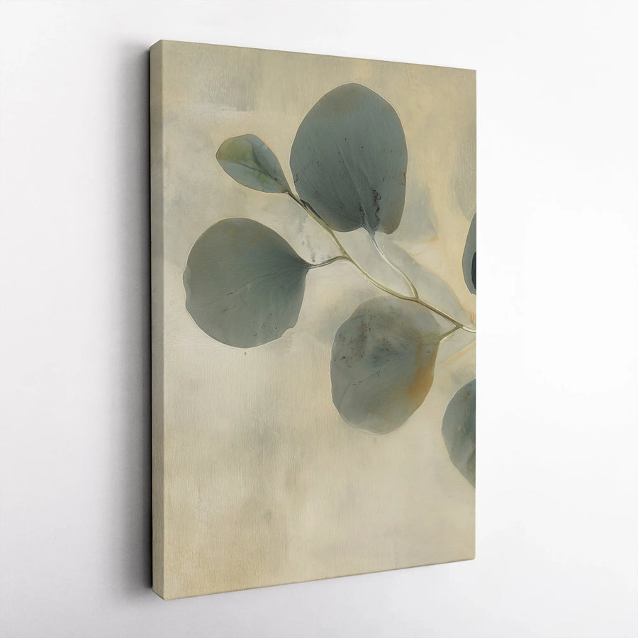 Minimalist Eucalyptus Vertical Canvas | Sage Green Botanical Leaf Art | Premium Frameless Wall Decor | Modern Boho Living Room & Office Gift