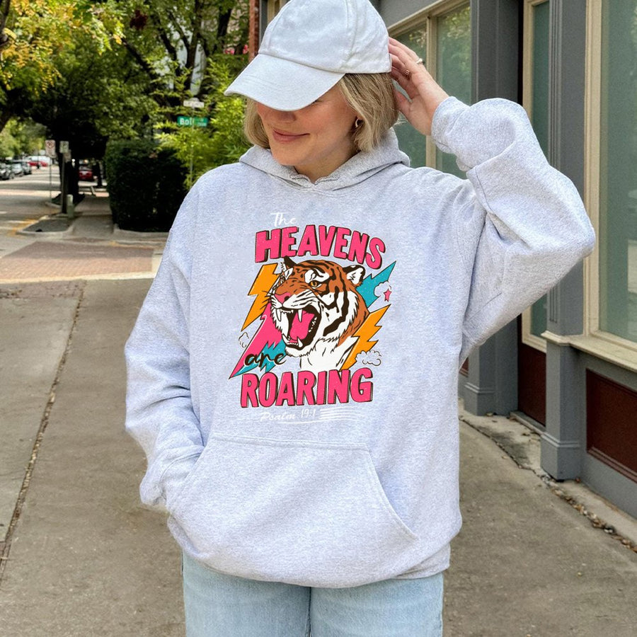 The Heavens Are Roaring Hoodie | Psalm 19:1 Bible Verse Graphic | Premium Cotton Blend | Faith-Based Christian Gift for Men and Women