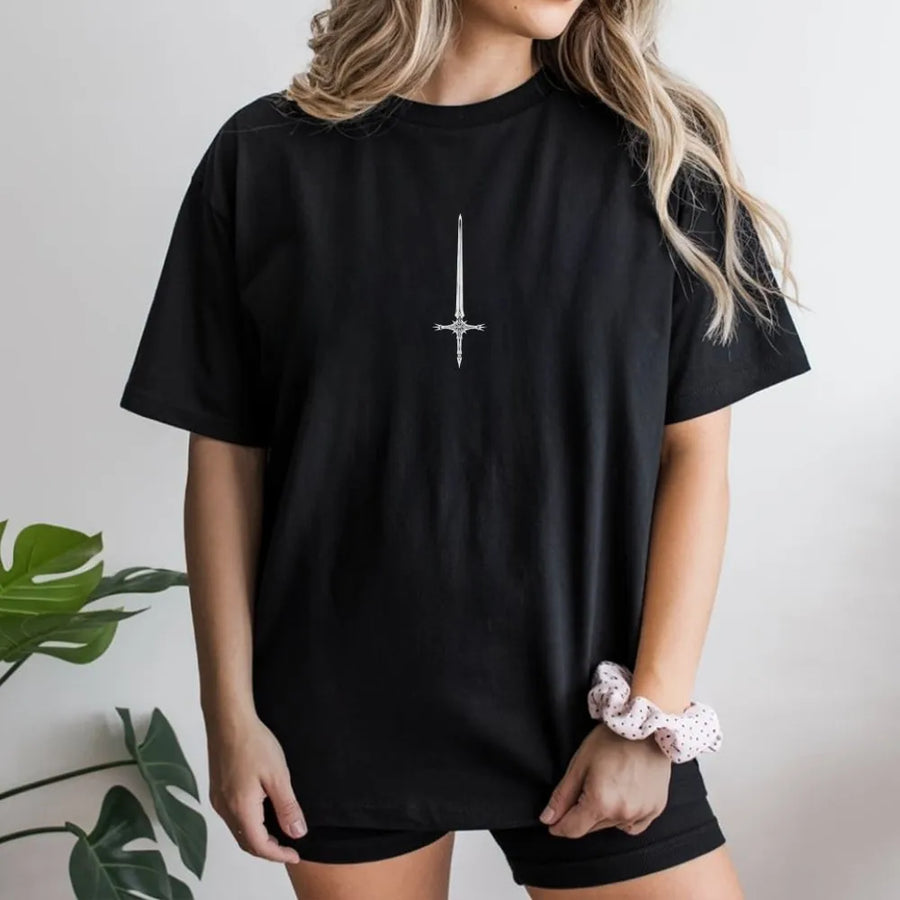 Gothic Sword T-Shirt | Inverted Cross Sword Graphic | Premium Cotton Blend Pullover | Alternative Goth & Metal Fashion Gift