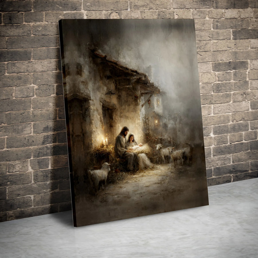 Nativity Scene Canvas Print | Religious Birth of Jesus Wall Art | Premium Gallery Wrapped Decor | Christian Christmas Gift for Home
