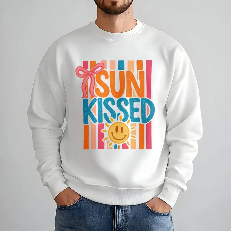 Sunkissed Summer Sweatshirt | Trendy Beach Life Graphic | Soft Cotton Blend Pullover | Vacation Gift For Her