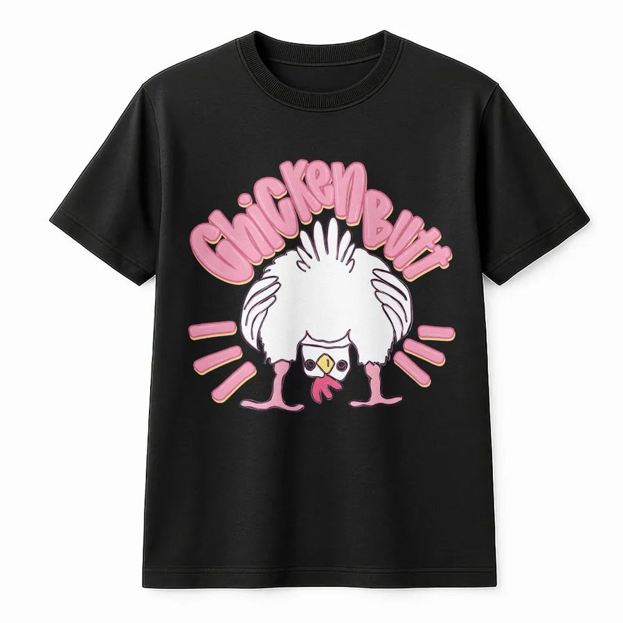 Funny Chicken Butt T-Shirt | Retro Cartoon Chicken Joke Graphic | Premium Cotton Blend Sweatshirt | Humorous Gag Gift for Men & Women