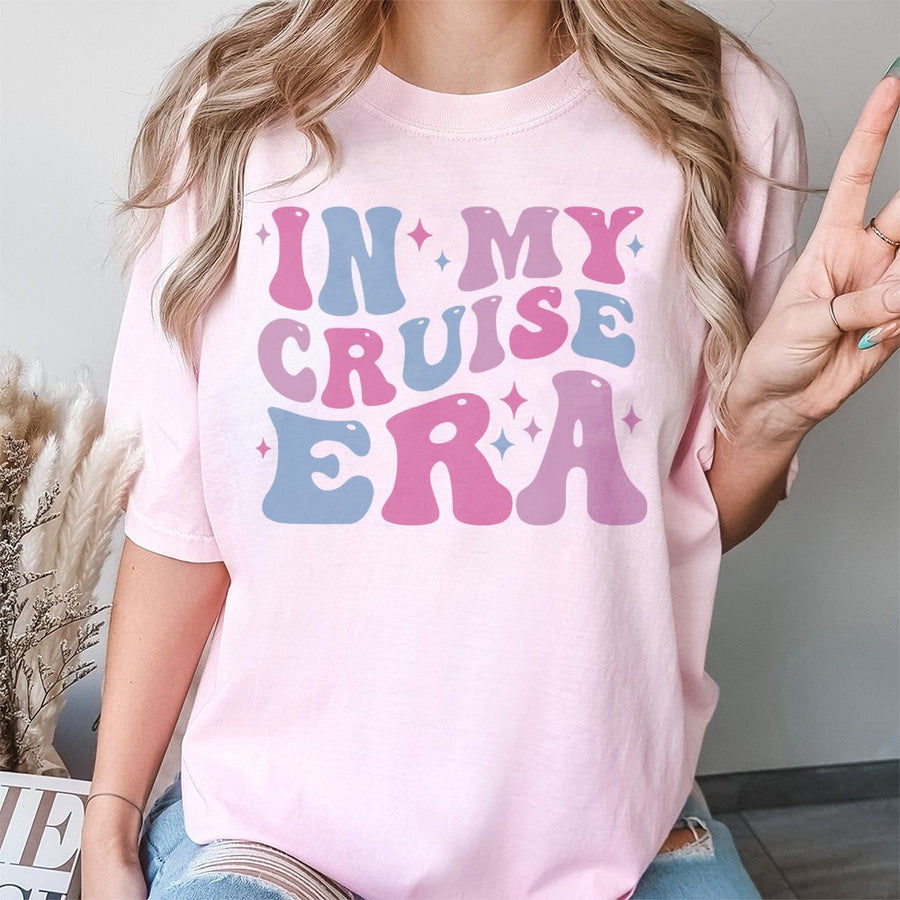 In My Cruise Era T-Shirt | Retro Vacation Aesthetic Graphic | Premium 100% Cotton Tee | Matching Cruise Outfit Gift for Family & Travelers