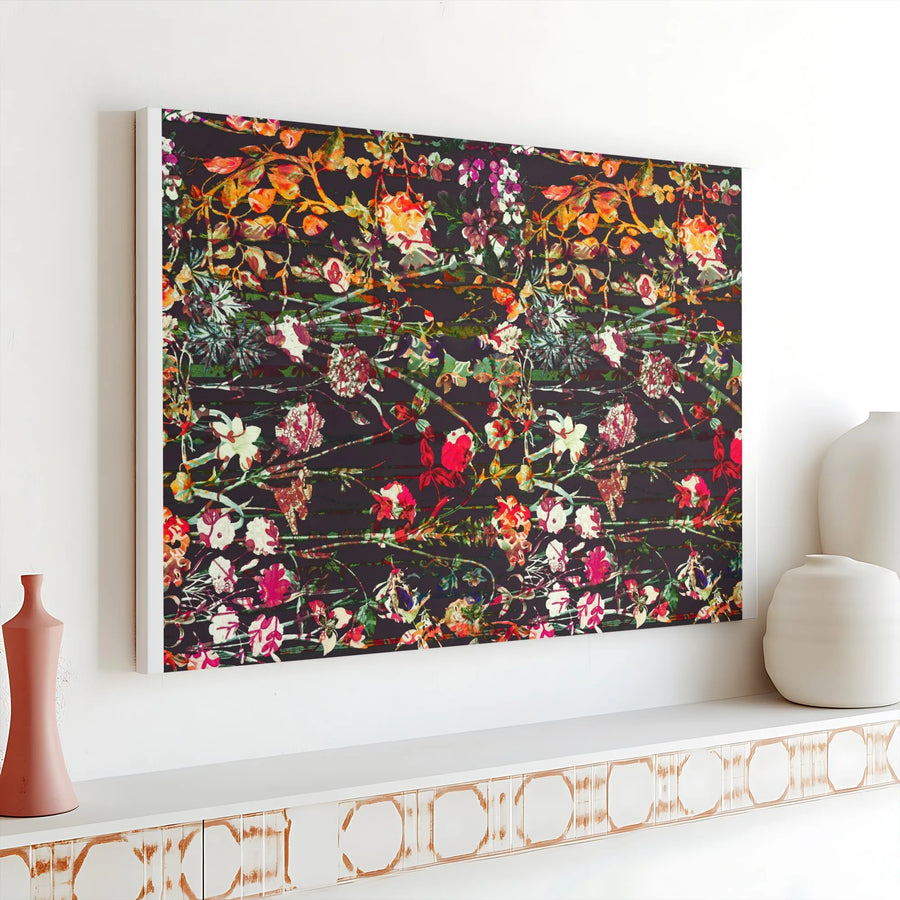 Abstract Floral Canvas Wall Art | Moody Botanical Tapestry Print | Premium Gallery Wrapped Canvas | Modern Living Room Decor Gift