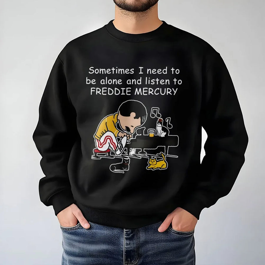 Fredddie Merrcury Piano With Cats Sweatshirt, Queen At Wembley Rock Band 60s Sweatshirt, Freddie Gifts For Her, We Will Rock You Sweatshirt