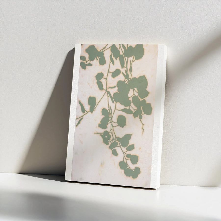 Botanical Silhouette Vertical Canvas | Minimalist Eucalyptus Leaf Print | Premium Gallery Wrapped Canvas | Modern Home Decor Gift