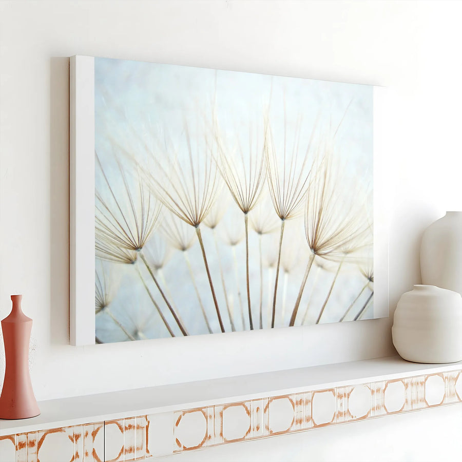 Dandelion Seed Canvas Wall Art | Minimalist Botanical Macro Photography | Premium Gallery Wrap Canvas | Modern Farmhouse Decor Gift