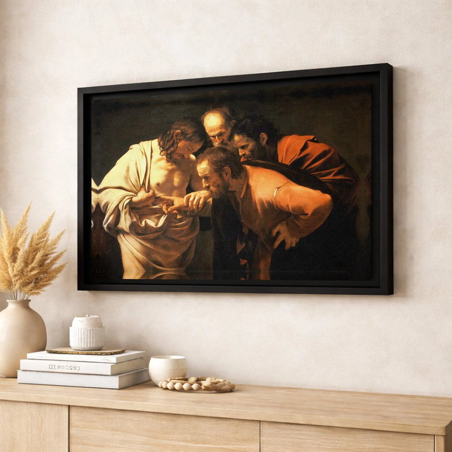 The Incredulity of Saint Thomas Canvas | Caravaggio Masterpiece Art | Gallery-Quality Fade-Resistant Print | Religious Wall Decor for Home
