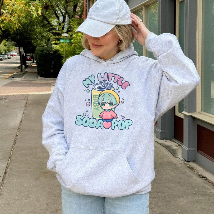 Cute Anime Soda Pop Hoodie | Kawaii Aesthetic Graphic Pullover | Soft Cotton Blend Unisex Streetwear | Gift for Manga Otaku Fans